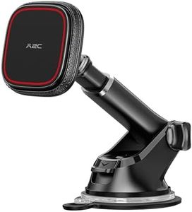 APPS2Car for MagSafe Car Mount, Dashboard & Windshield Suction Cup Holder with Telescopic Arm, Magnetic Phone Holder for Your Car (Black-Magsafe)