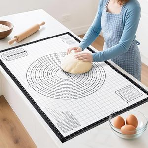 Lazymi Silicone Baking Mat Non-Stick: Extra Large 91x61cm Pastry Mat for Rolling Dough - Baking Sheet with Measurement Guide for Kitchen - Heat-Resistant & Reusable Pizza/Fondant Accessories for Baker