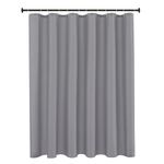 Biscaynebay Extra Long Fabric Shower Curtain Liner 72 Inch Width by 84 Inch Length, Silver Grey Water Resistant Bathroom Curtains, Rust Resistant Grommets Top Weighted Bottom Machine Washable