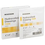 McKesson 1883 Hydrocolloid Dressing, Thin, Sterile, 4" Width, 4" Length (Pack of 10)