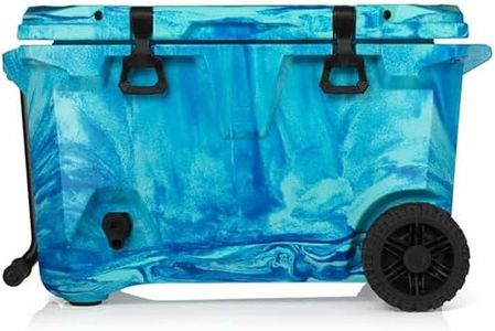 BrüMate BrüTank Wheeled Hard Cooler with Built-in 3-Gallon Drink Dispenser Tank & Tap | 7+ Day Ice Retention | Perfect for Beach, Tailgating, Camping, Sports Games, & More | 55qt (Ocean Swirl)