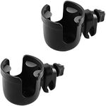 Accmor Stroller Cup Holder, Universal Cup Holder, Bike Cup Holder, 360° Rotatable Large Caliber Drinks Holder for Stroller, Bike, Wheelchair, Walker, Black, 2 Pack