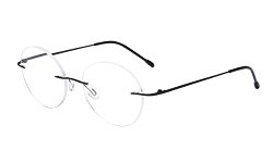 Eyekepper Frameless Eyeglasses Women - Round Rimless Eyewear Men Black