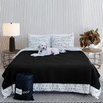 Blue Zoca Waterproof Blanket for Indoors & Outdoors | Machine Washable, Multi-Purpose Throw to Protect Your Bed Couch Car from Leaks Spills & Accidents | for Adults Dogs & Pets - Covers 65x80”, Black