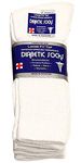Physicians Approved Diabetic Socks Crew Unisex 3, 6 or 12-Pack (9-11 Women/Men Size, 3 Pairs White)