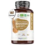 Organic Fenugreek Capsules - 2250mg Per 3 Capsules - 180 Pills - 100% Pure Fenugreek Powder - Soil Association Certified - Rich in Vitamins & Calcium - Vegan Fenugreek Supplement for Women & Men