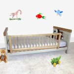 Safetots Wooden Bed Guard, Natural, 38cm High x 110cm Wide, Toddler Bedrail for Safety, Secure Child Bed Rail, Pre-Assembled, Easy Installation