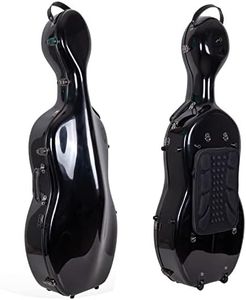 Crossrock Fiberglass Cello 4/4 Full Size Hardshell Case with Wheels in Black (CRF1000CEFBK)