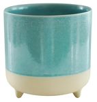 Ivyline Planter, Ceramic, Aqua Matte Reactive, H12cm x D12cm