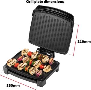 George Foreman Medium Electric Grill – Black Non-Stick Indoor BBQ