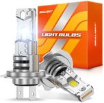 SEALIGHT H7 Fog light, 1:1 Real Size, 800% 44,000LM Super Bright 6500K Cool White LED Light Bulbs, Plug and Play, Pack of 2