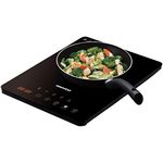 Daewoo SDA1805 2000W Electric Single Induction Hob with Built-In Timer and Adjustable Temperature Settings, Automatic Switch Off and Overheat Protection, 220-240v,package may vary,Black