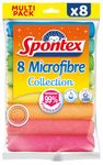 Spontex Microfibre Cloths for Cleaning | 8 Microfibre Collection Cleaning Cloths | For Use as Dusters, Dish Cloths & Kitchen Towels | 30 x 30cm | Assorted Colours | 8 Count