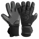 GK Saver Soccer Goalie Gloves Protech Super Black Professional Quality Removable fingersave Goalies Gloves Size 6-11 (Size 6)