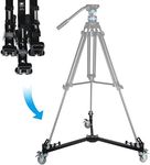 SIRUI DT-06 Professional Compatible Video Tripod Dolly - Heavy Duty Smooth and Fast Movements Open and Collapse Easily Perfect for Cameras Camcorder and Lighting Equipment