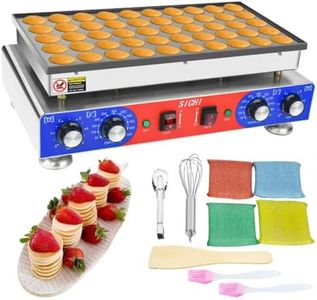 SICHI Mini Pancake Maker - 50Pcs Mini Dutch Pancake Maker With Nonstick and Quick Heat-Up, Mini Pancakes Maker Machine With 2 Thermostats & 2 Timers Separate Control, Commercial Pancake Maker Machine