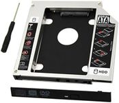 SATA Hard Drive Caddy, Universal 9.5 mm SATA to SATA 2nd SSD HDD Hard Drive Caddy Adapter Tray Enclosures for DELL HP Lenovo ThinkPad ACER Gateway ASUS Sony Samsung MSI Laptop