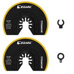 EZARC Oscillating Multitool Blades Titanium, 2PCS Semi Circle Flush Cut Oscillating Saw Blades for Wood Metal Nails Screws Cutting, Universal Quick Release Oscillating Tool Blades Kits