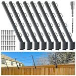 Epcee 23.5" Fence Post Extender, Bevel Angle 25° Fence Barbed Wire Extend Arm, for Outdoor Fences to Increase Height, Protect Privacy and Pets Jumping Off (Wooden Wall-8 Pack)