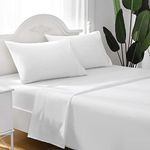 ILAVANDE California King Sheet Sets, White Cal King Sheets Set 4 Piece,Hotel Luxury Super Soft 1800 Series Microfiber Cal King Bed Sheets-Wrinkle & Fade Resistant-14 Deep Pockets(Cal-King,White)