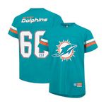 Ultra Game NFL Miami Dolphins Boys Mesh Vintage Jersey Tee Shirt, Aqua, 18-20