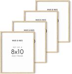 HAUS AND HUES 8"x10" Beige Oak Wood Picture Frame Set of 4-8x10 Wood Picture Frame, 8x10 Frames 4 Pack, 8x10 Poster Frame, 8x10 Frame Wood, 8 by 10 Picture Frames, Set of 4 Frames 8x10 Frame Only