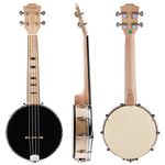 Kmise Banjo Ukulele 4 String Concert Banjos Maple Body Aquila String Elegant Design