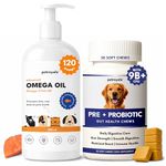 Petroyale Omega 3 Fish Oil + Probiotic Chews Combo for Dogs & Cats – Skin, Coat, Joint & Gut Health Support – Immunity & Digestion Supplement