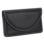 sundee Leather Business Name Card Holder Case Wallet Credit Card Book with Magnetic Shut, Minimalist Credit Card Holder - Black