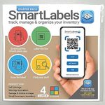 Smart Labels QR Code | Color Coded Scannable Stickers for Storage Bins, Moving Containers & Organization | Pack and Track Inventory on iOS & Android App | Pack of 4 (Starter Pack)