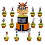 Norinoya Naruto Themed Birthday Cupcake Toppers Cake Decorations for Kids Girls Boys Birthday Party Supplies Baby Shower Party Decorations (Naruto)