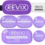 REVIX Reusable Hot and Cold Gel Ice Packs for Injuries, 5 Pack Cold Packs with Adjustable Wrap for Kids Boo Boo, Sports Injury, Breastfeeding, Migraines, First Aid, Surgery Pain Relief, Wisdom Teeth