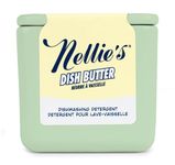 Nellie's Dish Butter - Zero-Waste Alternative to Liquid Dish Soap with Reusable Ceramic Container - Light Spruce Scent for Eco-Conscious Dishwashing (Green)