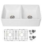 White Double Basin Farmhouse Sink