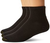 Gold Toe Men's Tech Quarter Socks (6 Pair Pack), Black, Shoe Size: 6-12.5