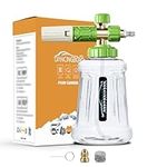 DANCINGBOAR Foam Cannon Compatible with 1/4 Quick Connect Pressure Washer, 1L Adjustable Snow Foam Lance Soap Dispenser with New Generation Adjustable Spray Nozzle (White and Green)