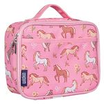 Wildkin Kids Insulated Lunch Box Bag for Boys & Girls, Reusable Kids Lunch Box is Perfect for Elementary, Ideal Size for Packing Hot or Cold Snacks for School & Travel Bento Bags (Wild Horses)