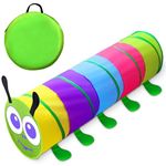 WER Kids Play Tunnel Tent Caterpillar Children Pop-up Tunnel Play House for Girls Boys Outdoor and Indoor Crawl Toy Tube with Carrying Bag