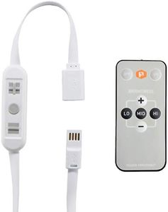 Luminoodle USB Switch and Dimmer - Female to Male On Off Switch with Wireless Remote - Power Switch for DIY, TV Bias Lighting, LED String Lights, Fairy Lights