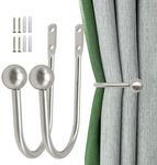 XxinXrongMetal Curtain Holdbacks, 2 Pcs Curtain Drapery Holdbacks, Curtain Tie Backs, Wall Mounted Window Curtain Holder Hooks, Drapery Holdbacks for Fixed Curtain or Hanging Items