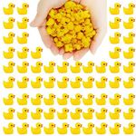 100PCS Mini Resin Ducks, Realistic Shape Tiny Ducks Cute Miniature Toy Baby Bath Time Toys Mini Rubber Ducks Ornaments for Aquariums, Dollhouses, Potted Plants, Garden Landscapes Decoration