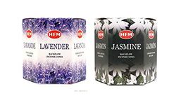 Backflow Incense Cones (Lavender & Jasmine) Total 80 Cones - HEM Incense from India