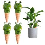 Lotvic Plant Watering Globes, 4 Pcs Plant Watering Bulbs, Cute Frog Self Watering Globes, Automatic Plant Waterer, Plant Watering Devices, Self Watering System for Indoor Outdoor Plants (Cute Frog)