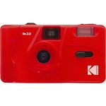 KODAK M35 DA00239-35mm Rechargeable Camera, Fixed Wide Angle Lens, Optical Viewfinder, Built-in Flash, AAA Battery - Red