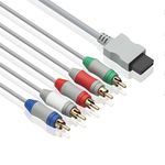 TENINYU 6 Feet Wii Component Audio Video Cable HDAV Component HD AV Cable to HDTV/EDTV 5 RCA Video & RCA Stereo Audio AV Cord for Nintendo Wii & Wii U