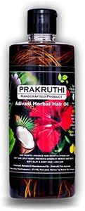 PRAKRUTHI PURE AYURVEDA Adivasi Hair Oil 100% Pure Organic Adivasi hair oil For Long Hair and Hair Growth (3 month course package)