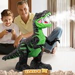 Remote Control T-rex Dinosaur Toy for Boys, Realistic Tyrannosaurus with Water Mist, Flashing Light, Roaring, Big Electric T-Rex with Rechargeable Battery for Kids 6-7 Years Old Boys & Girls