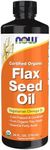 NOW Foods Supplements, Certified Organic Flax Seed Oil Liquid, Cold-Pressed and Unrefined, 24-Ounce