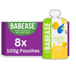 Babease Premium Organic Stage 1 Mango with Greek-Style Yoghurt & Oats, Weaning 6 Months+ Natural Baby Food Pouches, Pack of 8 x 100g