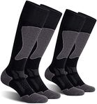 CS CELERSPORT 2 Pack Ski Socks for Men and Women Skiing, Snowboarding, Cold Weather, Winter Performance Socks, Black+Grey, Large